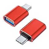 USB C Male to USB 3 Female Adapter,USB toType C Charger Cable Converter,High-Speed Plug and Play,Compatible with Multiple Devices-2 Pack/Red