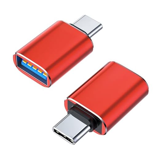 USB C Male to USB 3 Female Adapter,USB toType C Charger Cable Converter,High-Speed Plug and Play,Compatible with Multiple Devices-2 Pack/Red