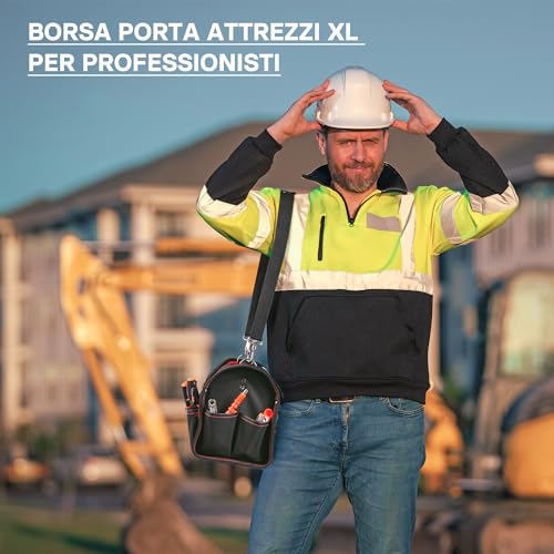 Borsa portautensili XL con scomparti interni ed