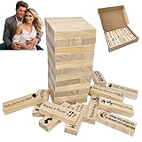 CIFOVALE Lust Tower – Tumble Tower Blocks Game for Adults | 48-Piece Couples Date Night Wood Stacking Game | Valentine’s Day Wooden Blocks Game for Girlfriend, Boyfriend, Newlyweds, Wife, or Husband