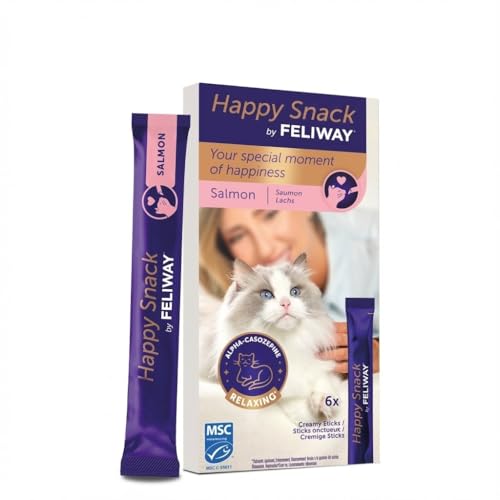 Happy Snack by FELIWAY – Gustosi snack calmanti per gatti, 6 stick – Aiuta il tuo gatto a sentirsi più tranquillo e rafforza il legame tra di voi.