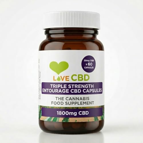 Love CBD Capsules 1800mg - 60 Pk Hemp Oil Coconut Oil UK High Strength