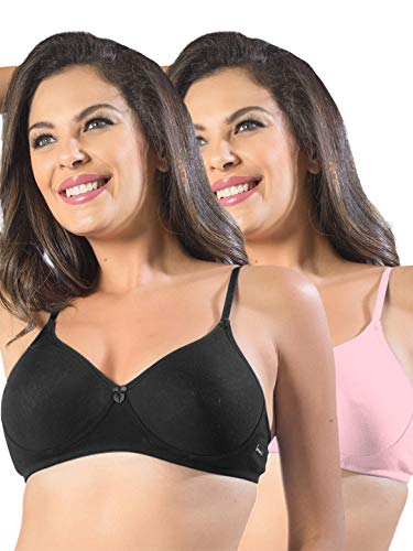 Image of SONARI Womens Non Padded Cotton Bra | Wire Free, Medium Coverage, Seamless Cups, Comfortable Polyester Cotton Blend Fabric | Adjustable Straps, Ideal for Everyday Wear - Smile