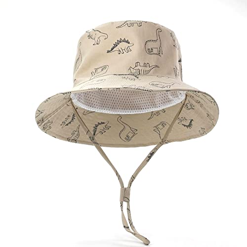Magwave Unissexo bebé menina menino chapéu de sol verão algodão ajustável pescador boné proteção solar anti-UV para exteriores UPF 50+, caqui, 52