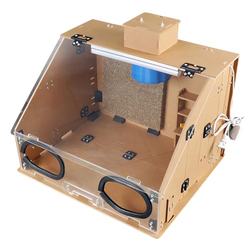 Cabina de pulverización de aerógrafo con ventilador de escape y luz LED, ventilación eficiente para modelos de pintura, ideal para aficionados y artistas
