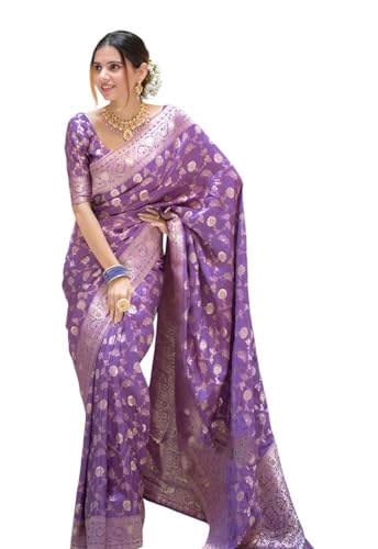 Image of Yashika Women's Pure Kanjivaram Silk Saree Soft Banarasi Style Wedding With Blouse Piece | Saree For Women | New Sari