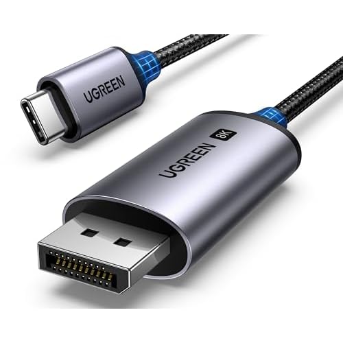 UGREEN USB C to DisplayPort 1.4 Cable 8K@60Hz 4K@240Hz Unidirectional Thunderbolt 4/3 to DisplayPort Cord USB C to DP 32.4Gbps Compatible iPhone 17, MacBook Pro/Air, iPad, Mac Mini, Galaxy, 