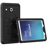 Galaxy Tab E 9.6 Case - Poetic TurtleSkin Series [Corner/Bumper Protection][Grip][Sound-Amplification][Bottom Air Vents] Protective Silicone Case for Samsung Galaxy Tab E 9.6 (2015) Black