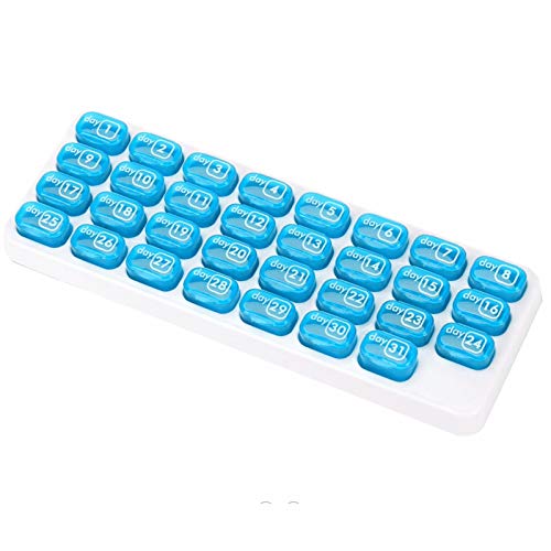 Medizinische Box，Januar Pill Box Organizer Tastatur Pillendose Organisator 31 Zellen Medizin-Box