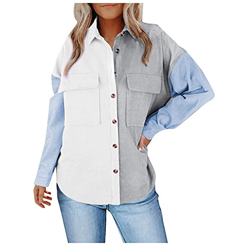 Chemise velours côtelé femme veste ample pour masquer les rondeurs