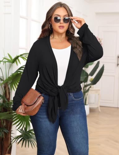 Image of Plus Size Lightweight Cardigan for Women Soft with Pockets 1X-5X