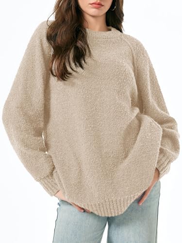 Image of Saodimallsu Womens Oversized Sweater Fuzzy Long Sleeve Casual Tunic Sweater