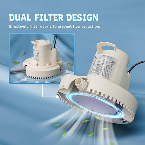 Lingxiao RELAAX025-CP Automatic Swimming Pool Cover Pump 1/4Hp thumb #4