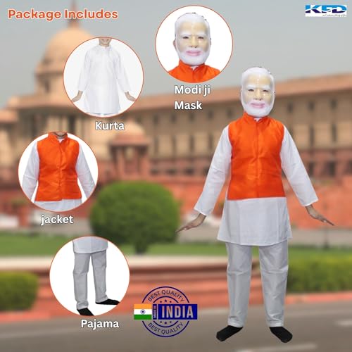 Image of Kaku Fancy Dresses National Heros Freedom Fighters Costumes for Boys & Girls | Independence Day Republic Day Fancy Dress for Schools Plays & Competition | Role Play Politician Costume For Kids