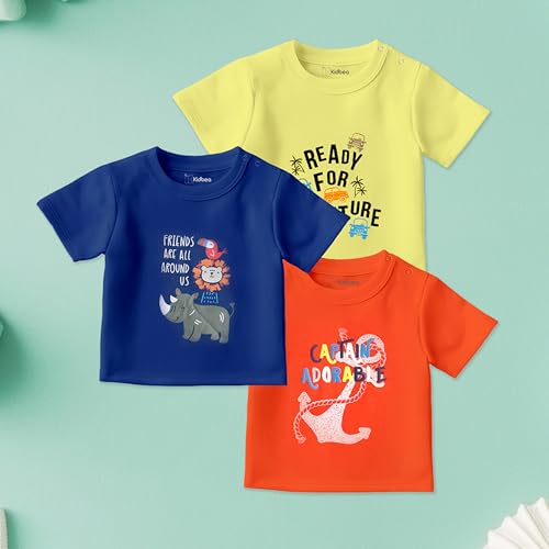 Image of Kidbea Organic Cotton T-Shirts for Boys & Girls Short Sleeve Regular Fit Festive Styles in Vibrant Colors and Patterns for Kids and Toddlers