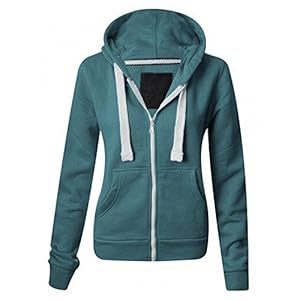MALAIKA ® Ladies Plain Colour Hoodie Womens Fleece Hooded Top Zip Zipper Hoodie Sweatshirt Available in 22 Colours Plus Sizes Small-XXXXXL (UK 6-22)