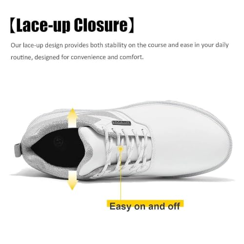 Image of ULTIANT Men's Golf Shoes Fixed Nailless Sole Waterproof Lightweight No-Slip Walking Shoes Size7.5-14