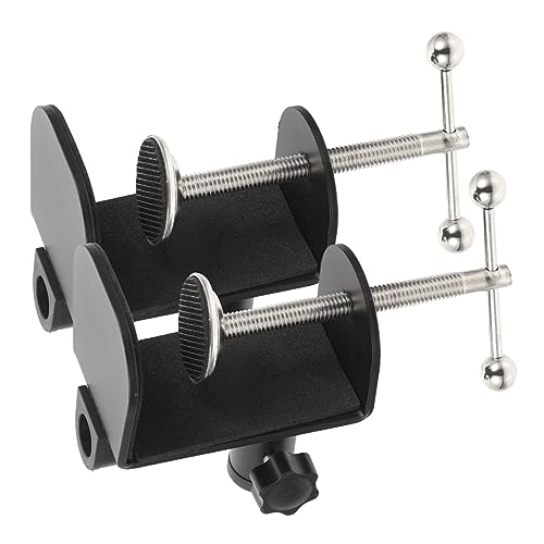 HANABASS Table Mount Clamp for 2-piece Desk Lamp Microphone Stand Strong Metal Holder Non-slip Design for Office