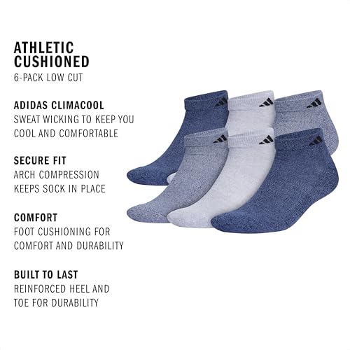 adidas Athletic Cushioned Low Cut Socks (6-Pair)2