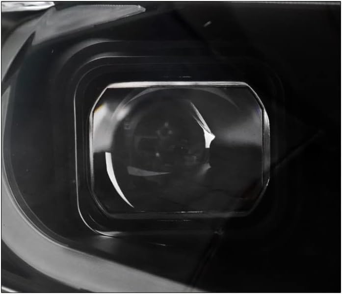 LED Tube Projector Headlights Headlamps Black Compatible with 2009-2014 Acura TSX