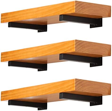 6 Pack Heavy Duty Floating Shelf Brackets 12 inches Wall Mounted Industrial Metal Brackets for Shelves