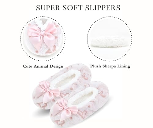 Image of Keyela Women Cozy Warm Slipper Socks, Non Slip Gripper Indoor House Socks | Soft warm cozy fabric, gripper anti-slip bottom for bedroom, lounge and all indoor daily use