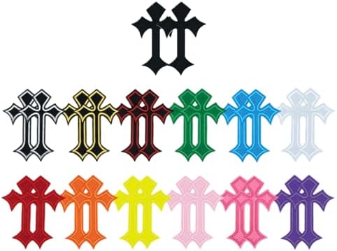 26 Pcs Cross Iron-On Patches, Vintage Embroidered Applique for DIY Clothing image 4