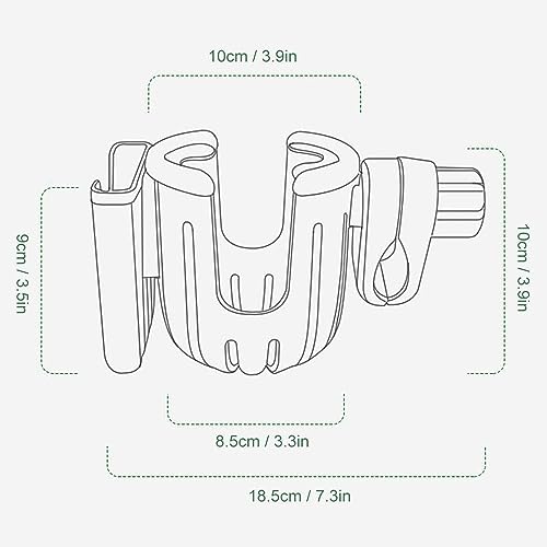 Getränkehalter Telefonhalter Becherhalter für Kinderwagen Buggy Zubehör, Kaffeehalter Fahrrad Cup Holder für Rollstühle, Gehhilfen, Fahrräder und Roller