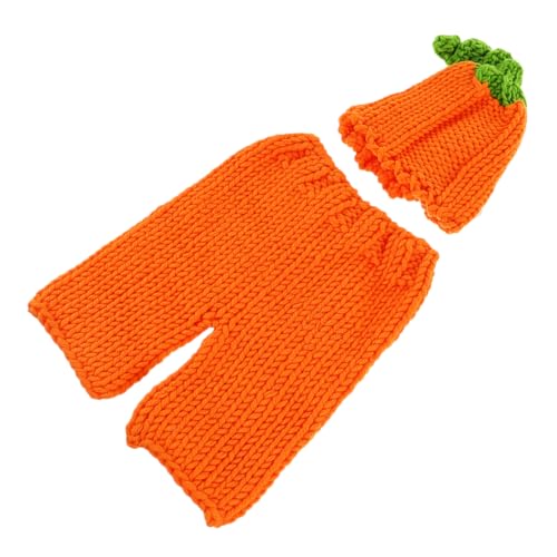 AOKWAWALIY Newborn Halloween Pumpkin Photo Set 0-1 Months Baby Pumpkin Outfit Knitted Cotton Clothing Fashion Comfortable