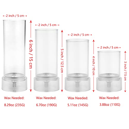 MILIVIXAY 4PCS Pillar Candle Molds for Candle Making- 60ft Long Wicks, 4pcs Wick Holders - Image 2