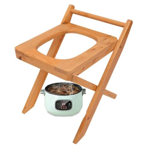 AMGBYMGB Foldable Yoni Steam Seat,Wooden Steaming Seat with Four Legs,Yoni Steamer Chair,Three-Dimensional Toilet,Bathroom Antiskid Shower Stool,Steaming Chair V Steam at Home Kit 15.7“H,No Steamer