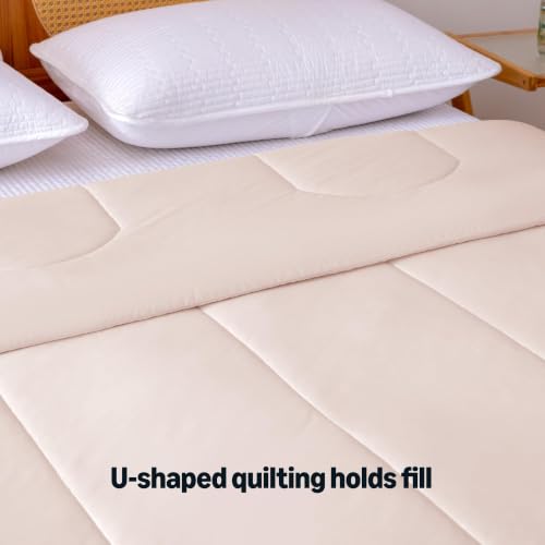 Amazon Basics Cooling Comforter, Temperature Regulating Blanket for Hot Sleepers, Summer & All Season Bedding, Lightweight, 106"x90", King, Pink - image 5