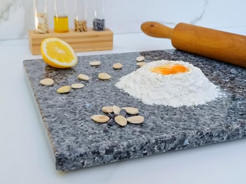 LOANE - Tabla Cortar Cocina - Tabla para Repostería y Amasar, Protector de Encimera, Antibacterial, Fácil de Limpiar, Resistente al Calor y Arañazos, Material Granito Natural (Gris)