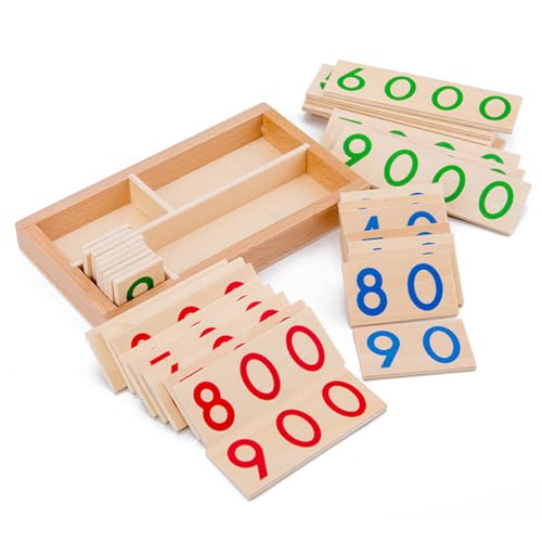 Gorise Ayudas educativas para Las matemáticas Montessori, Sistema De Aprendizaje De Números del 1 al 9000, Ayudas Educativas para La aritmética, Tarjetas Didácticas De Varios Tama?os