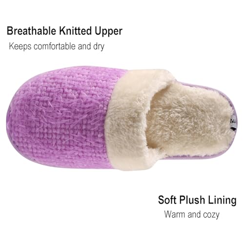 Winter Warm Fuzzy Weave Slippers for Women Non Slip Memory Foam House Shoes4