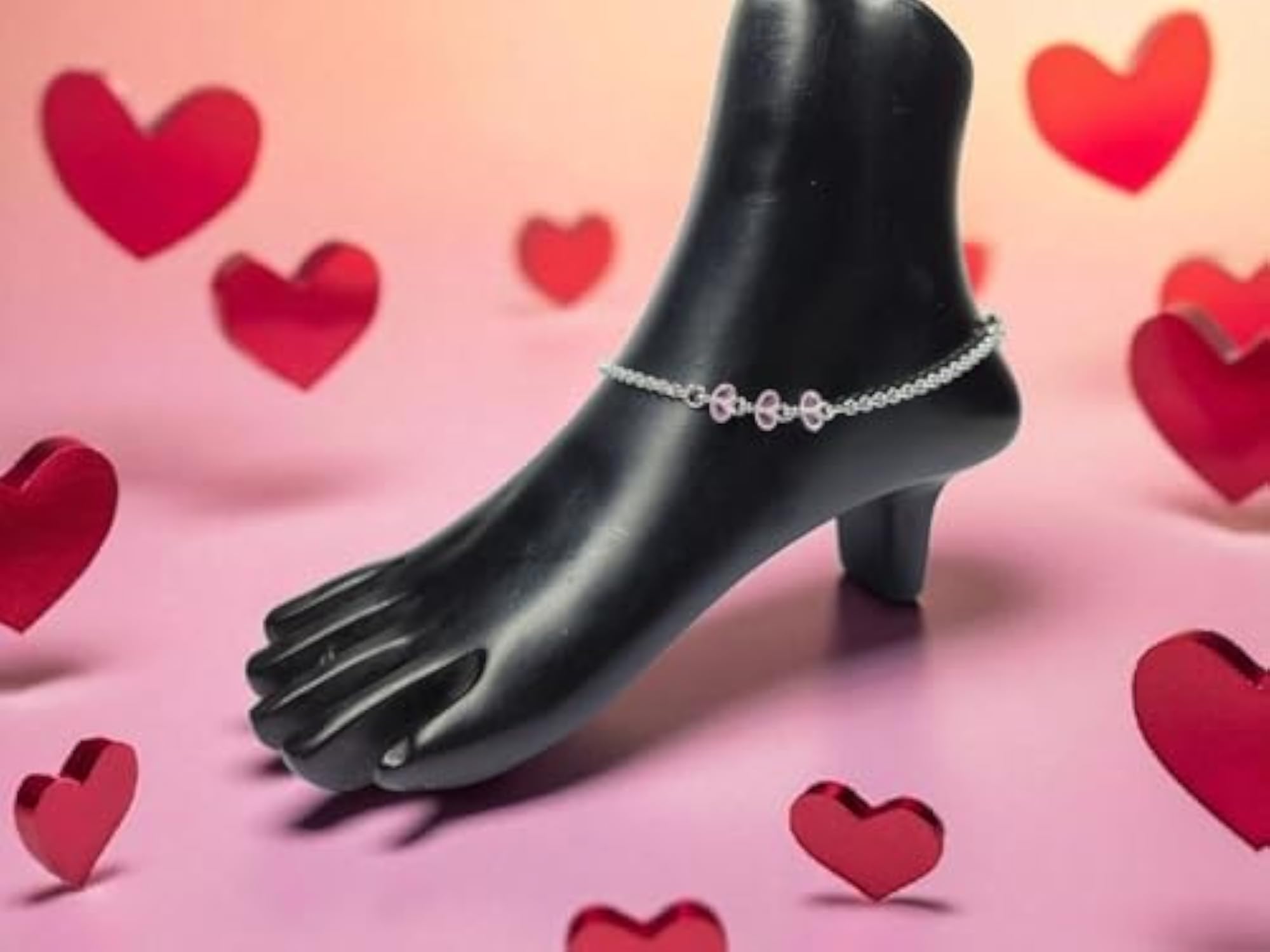 Women's Shimmering Bowknot Delicate 925 Silver Anklet