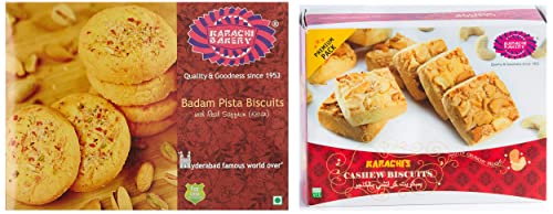 Image of Karachi Bakery Badam Pista Biscuits, 400g, Karachi Bakery Premium Cashew Biscuit, 800 g