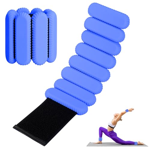 Wrist Ankle Weights for Women, Adjustable Ankle Weights Strength Training Silicone Bracelets Workout Wrist Ankle Weights for Men Women Yoga Running Dance Ankle Arm Leg Weights (2lb) (Blue)