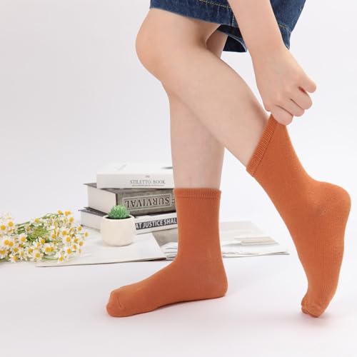 Image of JAKIDAR 12 Pack Baby Socks Cotton Crew Toddler Socks Grips Non Slip Bottom Kids Socks