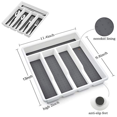 image for 40-Piece Silverware Set with Drawer Organizer, HaWare Stainless Steel 