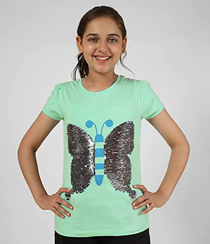Image of KYDA KIDS Girls Cotton Full Sleeve Sequence and Embroidery Tops - Multicolor (Pack of 1)