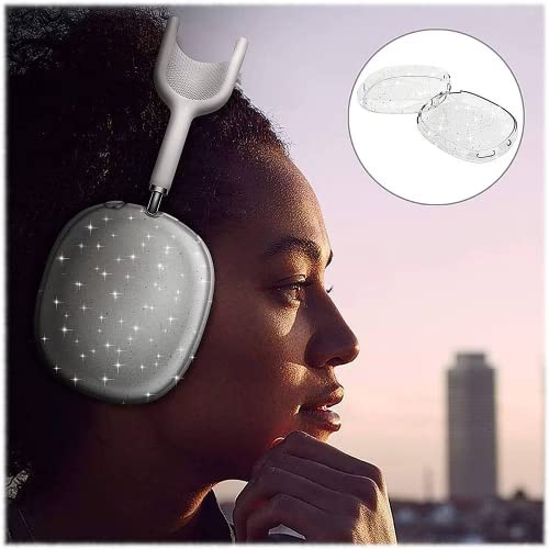 Saharacase Hybrid Flex Cover Case For Apple Airpods Max [Rugged] Headphone Protection Antislip Grip Slim (Transparent Sparkle) #TOP6