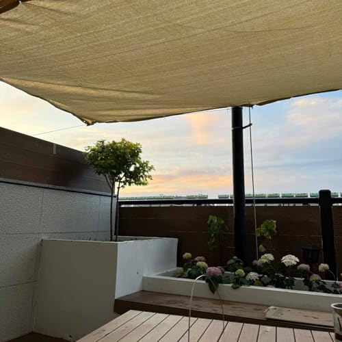 Filet d'ombrage haute densité beige 4x6m résistant au temps