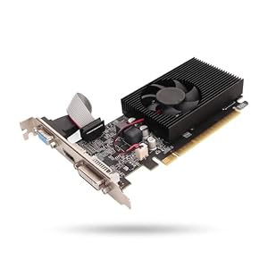 Topiky GT 730 4 GB DDR3 128 Bit Grafikkarte, Computer PC Gaming Video Grafikkarte GPU, HDMI, DVI, VGA, PCI Express X16 2.0, Lüfter, Superkompakt