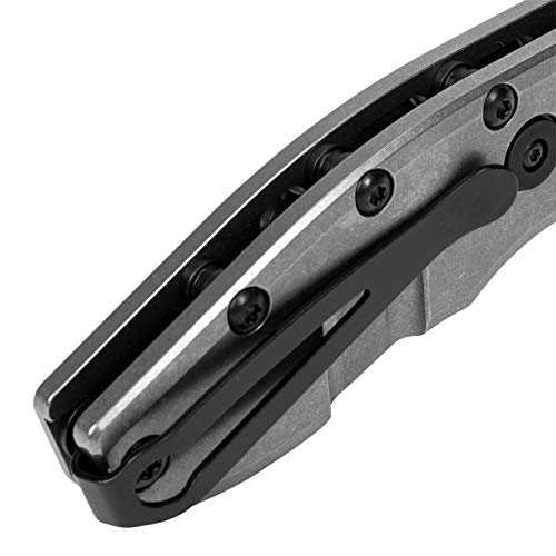Zero Tolerance Hinderer Pocketknife; 3.5-Inch CPM 20CV Steel Blade, KVT Ball-Bearing Opening System, Flipper, Reversible Deep Carry Clip, Titanium Handle, Made in USA (0562TI), Grey - Image 8