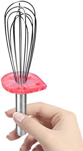 Whisk Wiper mini - Clean a Whisk Without The Mess - Multipurpose Kitchen Tool - Includes 8" Stainless-Steel Whisk (Color: Red)