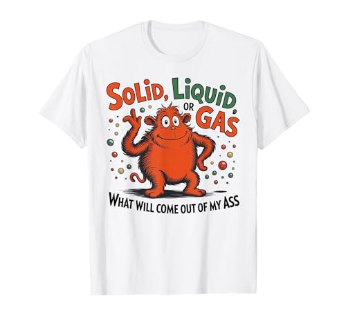 Solid Liquid Or Gas Funny Cat Physics Science T-Shirt