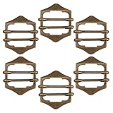 Veemoon 6pcs Copper Metal Slide Buckles for Vest Waistcoat Adjusters 2cm Inner Diameter, Antique Bronze Finish, Adjustable Fasteners for Men and Women Wedding Vest Decoration