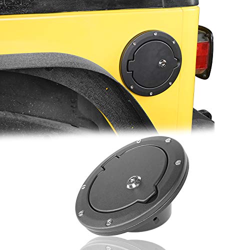 TJ Wrangler Locking Gas Cap Cover Fuel Filler Tank Gas Door Compatible with 1997-2006 Jeep Wrangler TJ & LJ by u-Box - Used condition - US$16.99