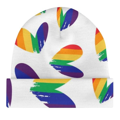 Pride Month LGBTQ Gay Pride Ally Kids Beanie Hat for for Girls Boys Children Cap Winter Knitted Chemo Cancer Headwear Accessories Gifts Decoration Black4